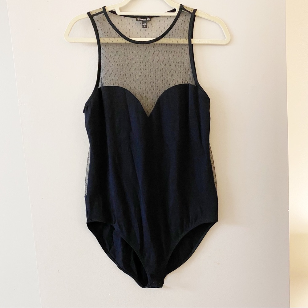 Express black lace body suit